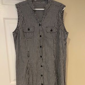 Gingham button up dress.
